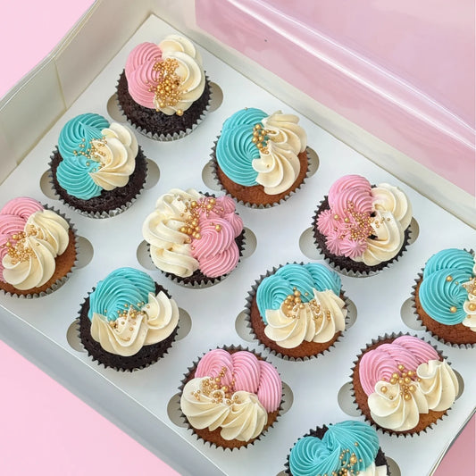 Human Gender Reveal Cupcakes